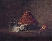 Jean Baptiste Simeon Chardin Still Life wtih Basket of Strawberries France oil painting artist